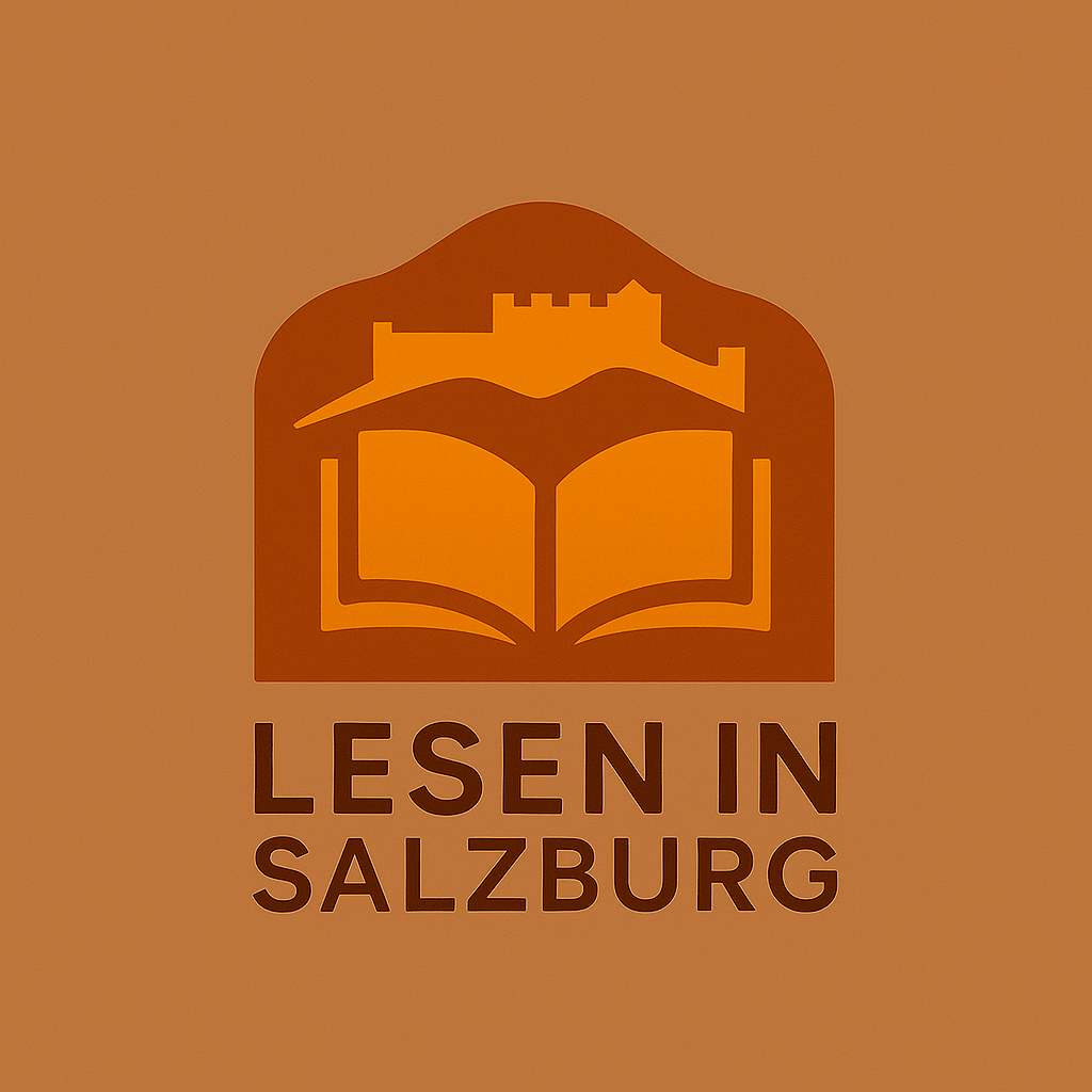 Offenes Buch mit der Skyline der Festung HohenSalzburg darüber und dem Titel der Website